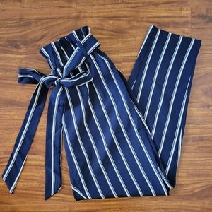 High-Waisted Belted Summer Pants